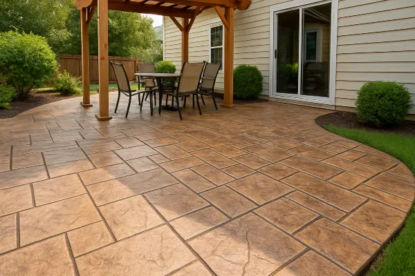 a stamped concrete patio from TMK Concrete Contractor in Leander, TX - Concrete Contractor near me