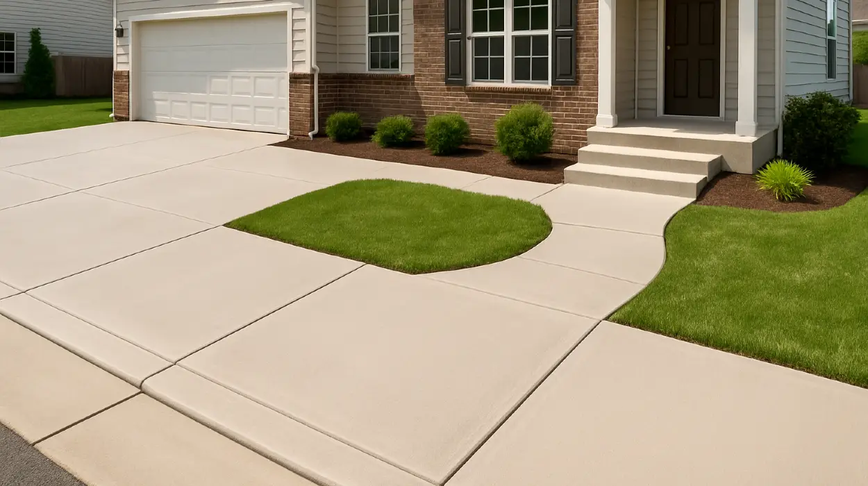 a concrete porch and sidewalk from TMK Concrete Contractor in Leander, TX - Concrete sidewalk building