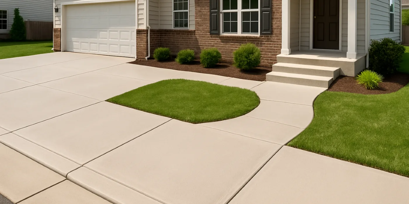 a concrete porch and sidewalk from TMK Concrete Contractor in Leander, TX - Concrete sidewalk building