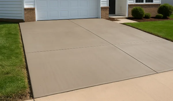 a brand new concrete driveway from TMK Concrete Contractor in Georgetown, TX - Georgetown TX
